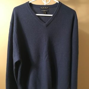 Club Room Cashmere V Neck Sweater Size L Blue